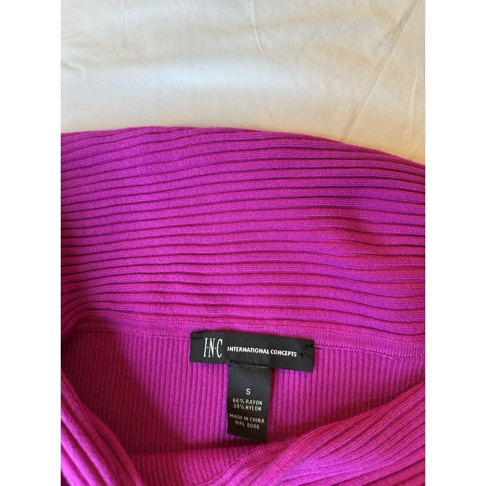 International Concepts Womens Off Shoulder Pullover Sweater Pink Ribbed Small - Picture 4 of 7